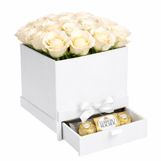 White Luxe Rose Box