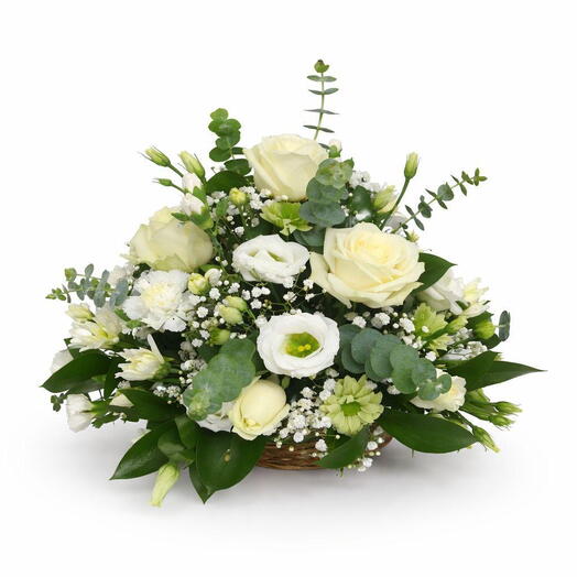 Классическая белая круглая корзина