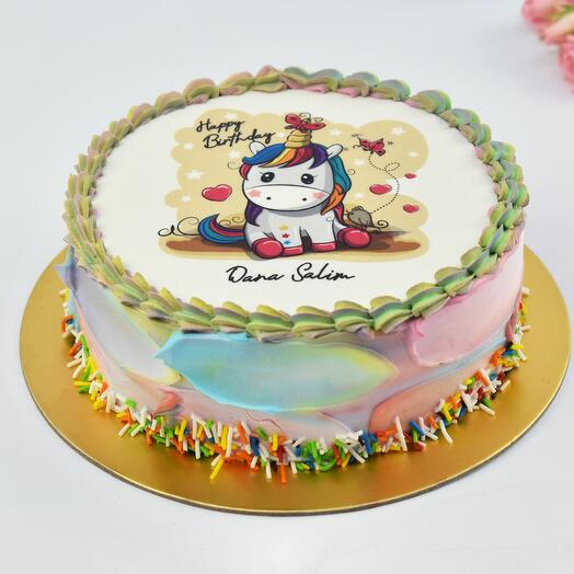 Gâteau Licorne Joyeux Anniversaire