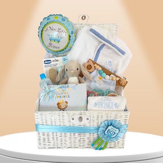 Canasta de regalo Pequeño Príncipe para bebé niño