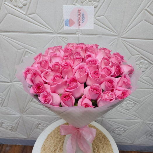 51 Pink Roses Bouquet