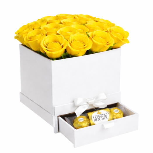 Yellow Luxe Rose Box