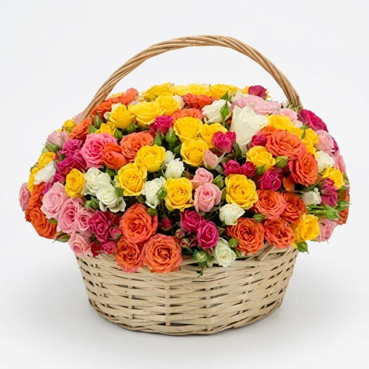 Bouquet de mini-roses mélangées