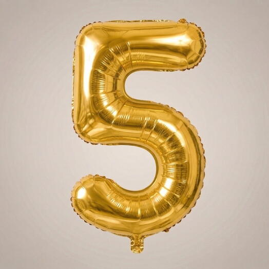 بالون هيليوم رقم 5 أزرق 32 بوصة – زينة عيد ميلاد وذكرى | أبوظبي