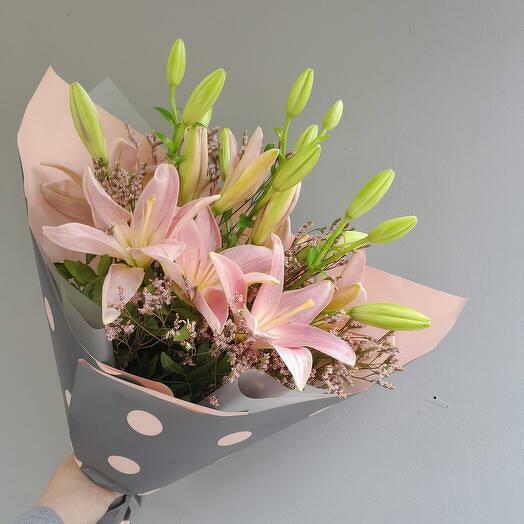 A bouquet of Asian lilies