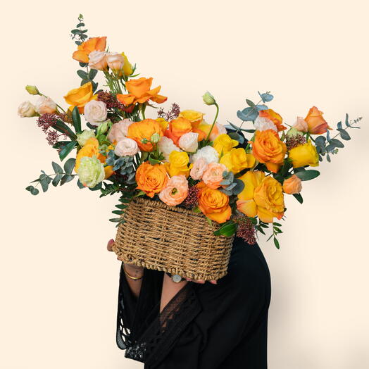 Цветочная корзина Вишнёвый бренди