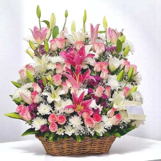 Blooms in a basket