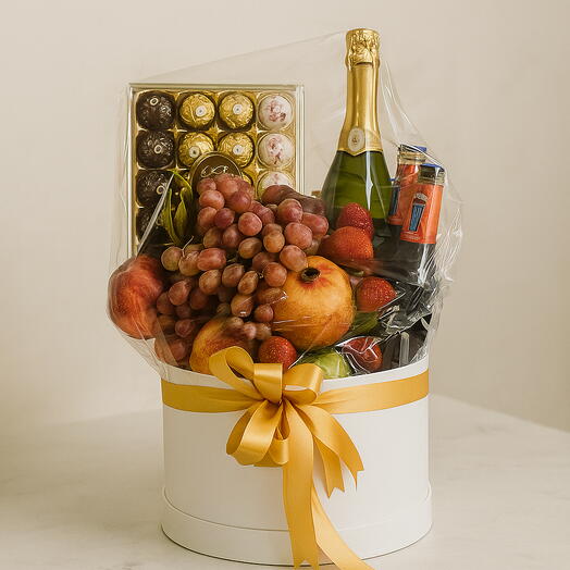 LLuxury Fruit   Chocolate Hamper with Sparkling Drink | Premium Gift Basket