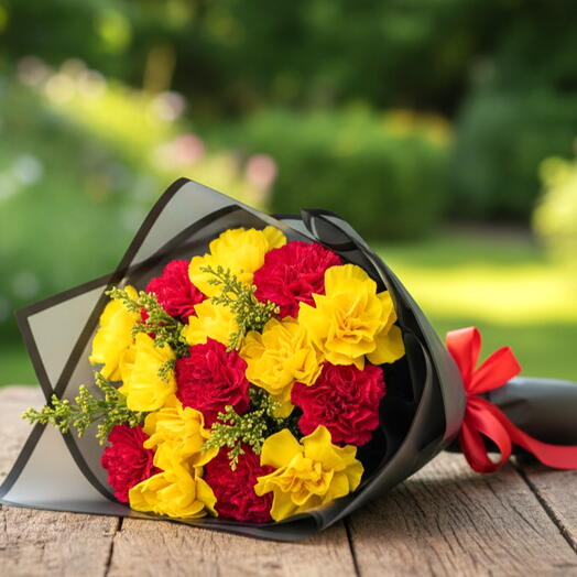 Romantic Harmony Bouquet | Red Roses   Pink Carnations  Perfect Floral Gift Dubai JVC