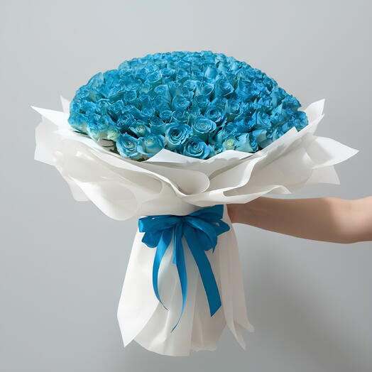 💙🤴 Royal Noir! Самый дерзкий подарок: 101 синяя роза для современного короля! BlueRoses LuxuryFlowers
