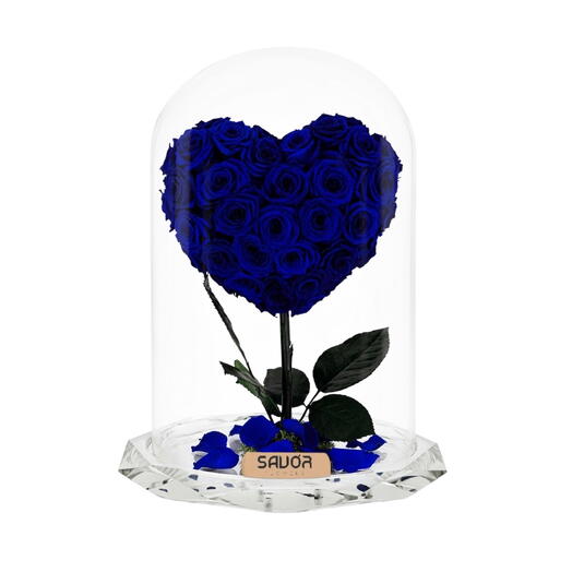 Infinity Crystal Heart Dome - Royal Blue