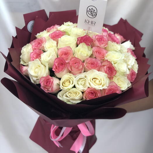 61 pink   white roses