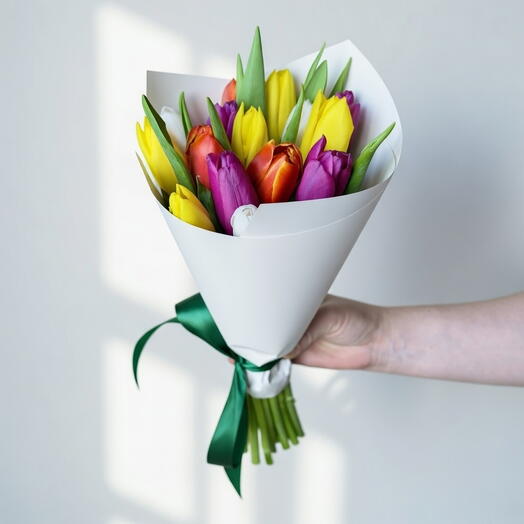 Всплеск цвета - 15 разноцветных тюльпанов