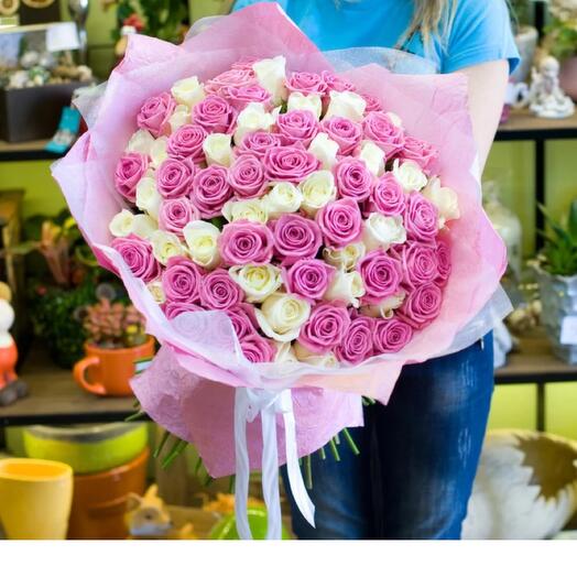 Flower Bouquet of 51 Mixed Roses -706