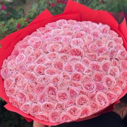 Ramo de 151 rosas tipo peonía rosa