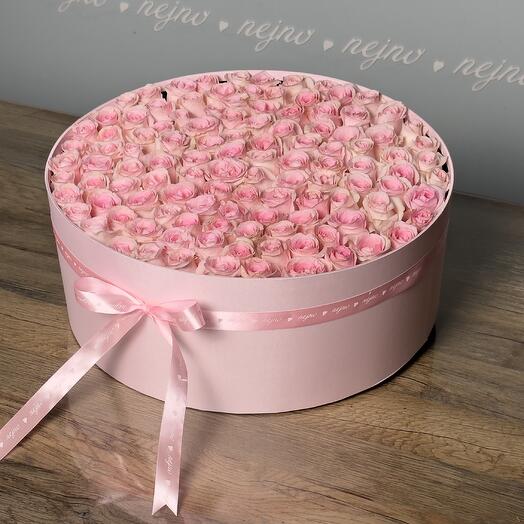 Pink flower box (size XL, pink flowers)