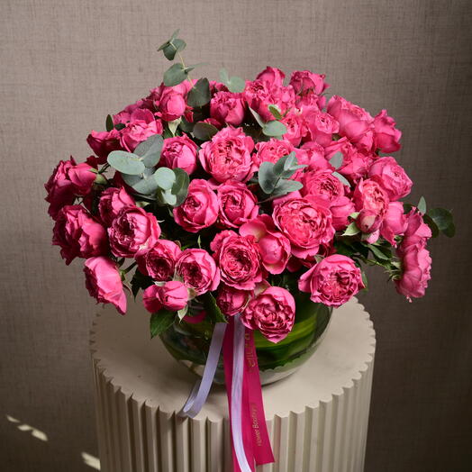 15 роз Julieta Cerise в аквариумной вазе 6204