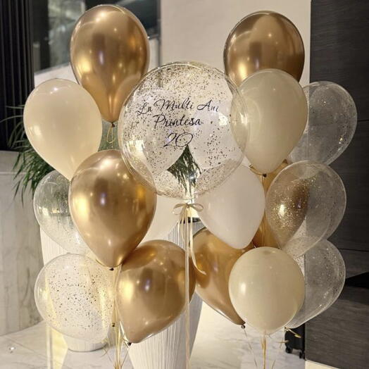 Golden explosion of impressions Helium Balloon Set