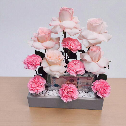 LATHER TRAY WITH FLOWER