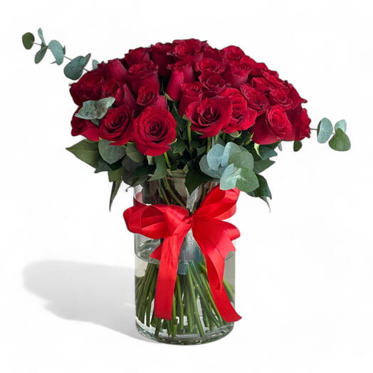 Timeless Valentine Red Roses Vase