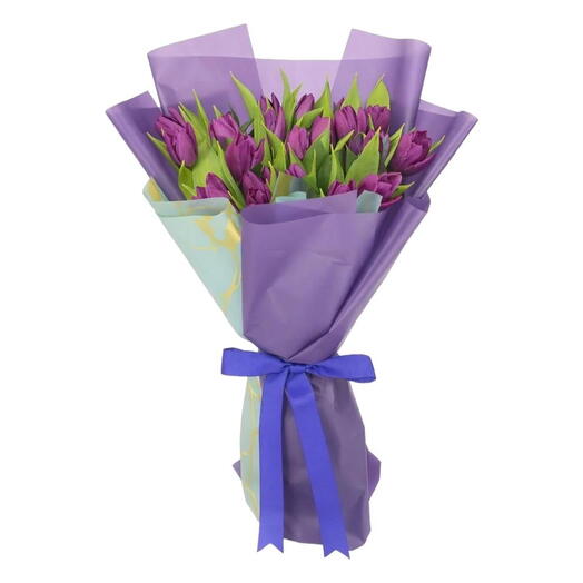 21 tulip purple bouquet