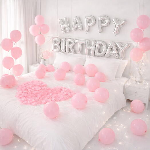 Грандиозные шарики‑сюрприз ко дню рождения   фольгированный буквенный баннер