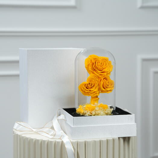 Fellora Premium Yellow Infinity Roses  7534