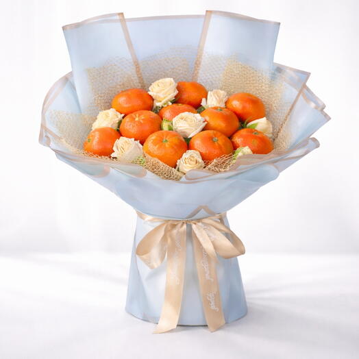 Baby Roses And Oranges Edible Bouquet