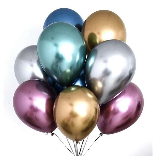 Assorted Chrome Balloons 10 Pcs