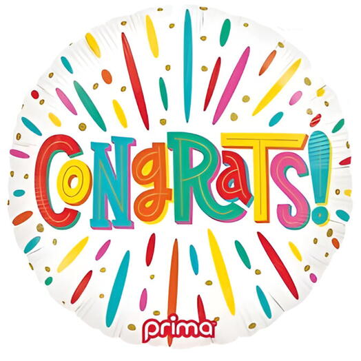 Разноцветный фольгированный шар «Поздравляю»