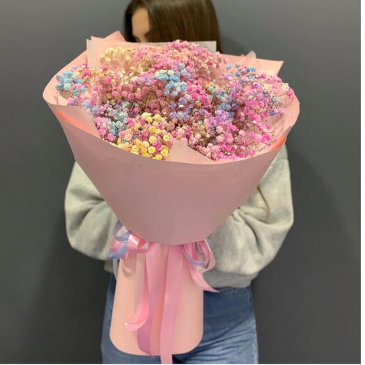 Гипсофила Офелии – Букет из 50 разноцветных гипсофил – Подарок на годовщину рождения для неё