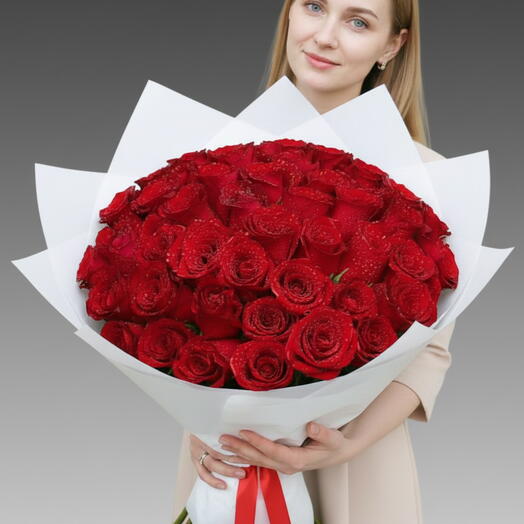 51 Red Roses Bouquet - Premium