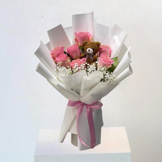 Для неё _ премиальный букет из 11 розовых роз