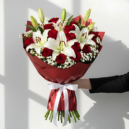 Лилия   Роза Любовь – Красная Романтика XL