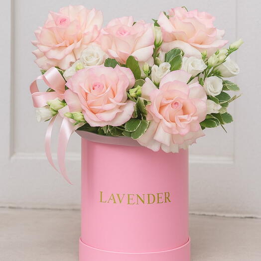 Pink Esperance Rose Box – legant Rose   Lisianthus in Light Pink Box