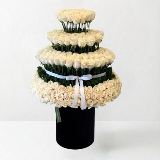 Mountain _ White Rose Luxurious Box Arrangement For Birthday