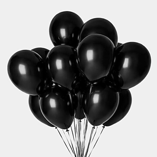 Midnight Elegance – 12 Black Latex Balloons