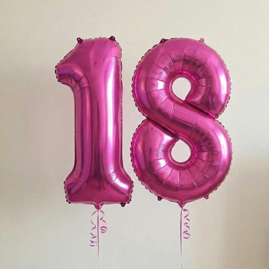 Number 18 Pink Helium Balloon 40 Inch – Milestone Birthday Balloon | Abu Dhabi