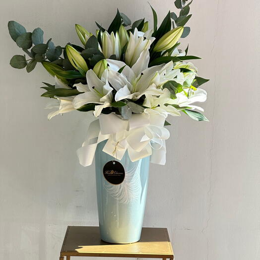 11 White Lilies Pot | Elegant Gift