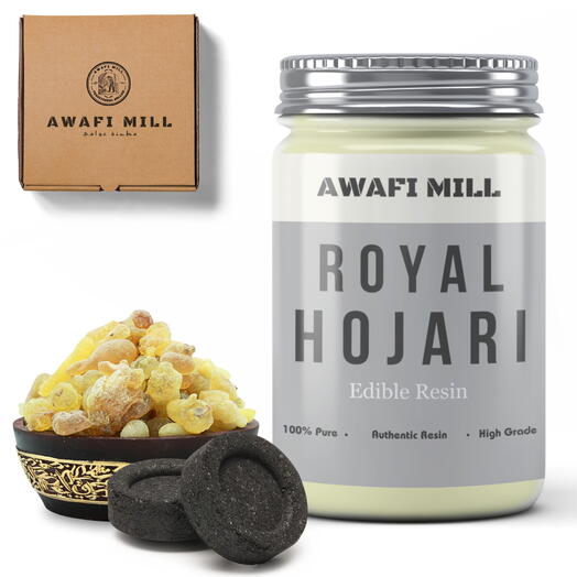 AWAFI MILL Оман Royal Hojari Gum Luban | Угольные таблетки - бутылка 100 г, 20 штук