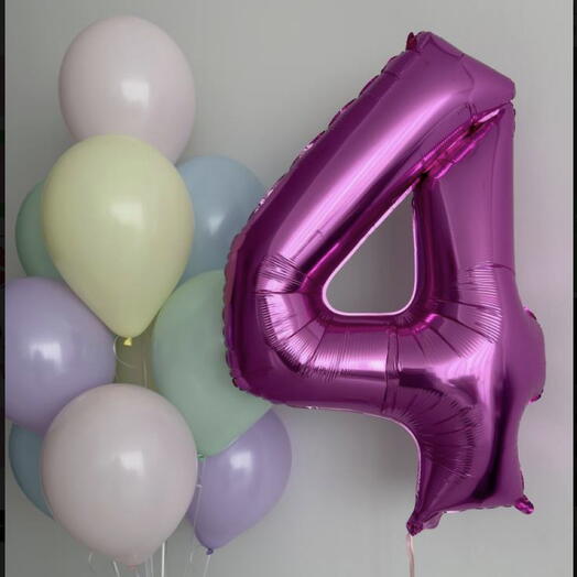 Rainbow congratulations with a number Helium Balloon Set