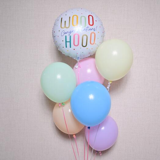 Ура Поздравительный разноцветный набор шаров  7128