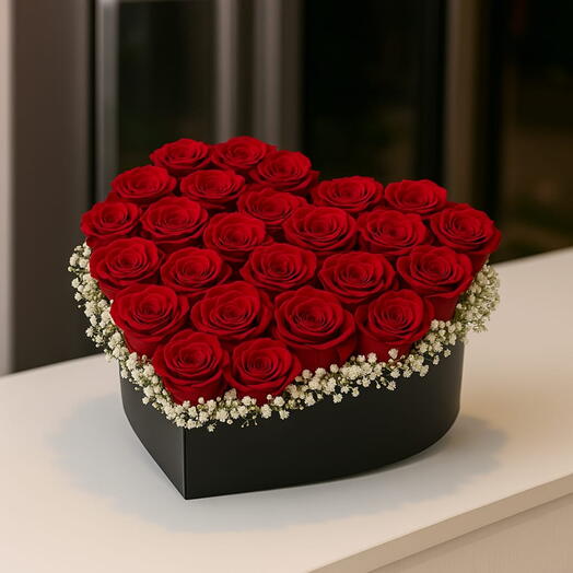 I love you red rose box gift
