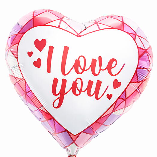 Valentine I Love You Pink Foil Balloon