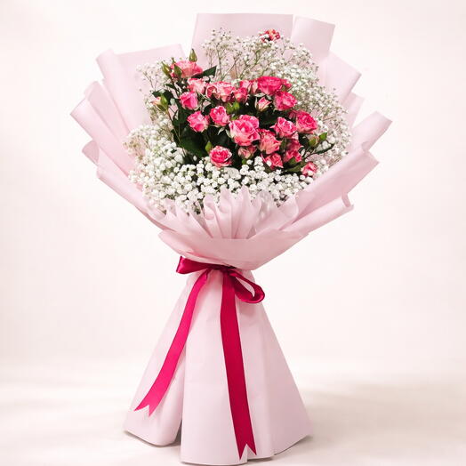 Mother s Day Special Red Double Colour Spray Roses Bouquet H3