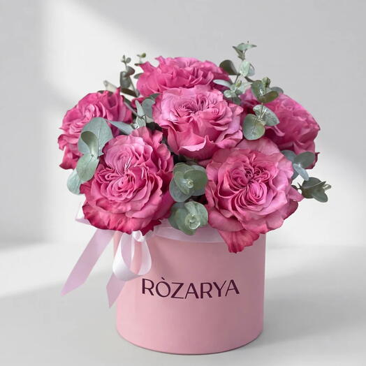 Blush Garden Signature:Премиальная розовая шляпная коробка с пионами и розами