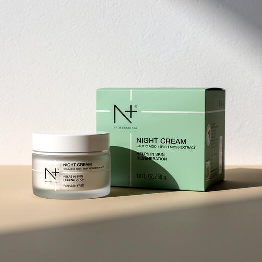 N+ كريم ليلي، مع حمض اللاكتيك ومستخلص الطحلب الأيرلندي، يساعد في تجدد البشرة، 50 جم