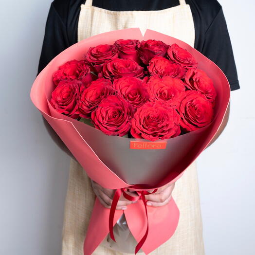 15 Red Roses Bouquet-1410