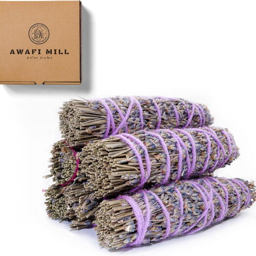 AWAFI MILL Lavender Smudge Incense | Lavandula Stick - Pack of 5 Sticks