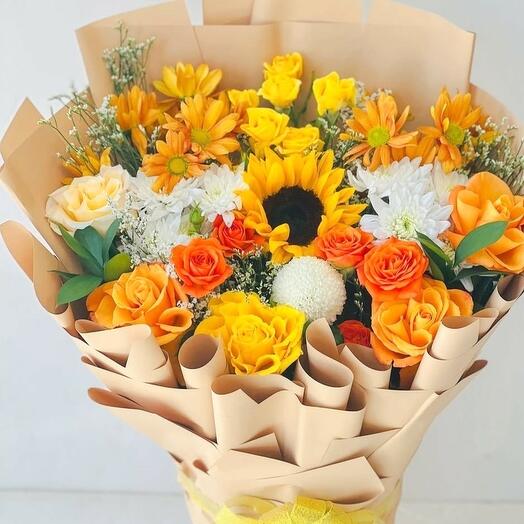 Sunny Mixed Flower Bouquet